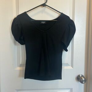 Black Puff Sleeve Top